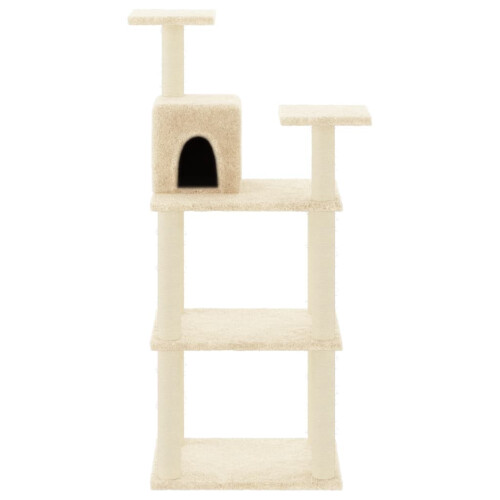 Berkfield Cat Tree with Sisal Scratching Posts Cream 118.5 cm 2