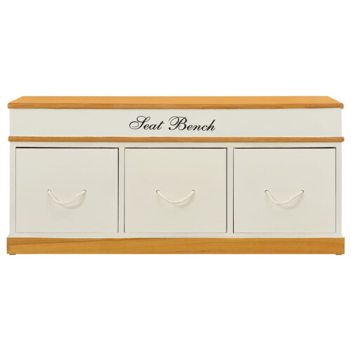 Berkfield Storage Bench Solid Paulownia Wood 100 cm 1