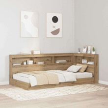 Berkfield Storage Headboard with Shelf Artisan Oak 90 cm Engineered Wood