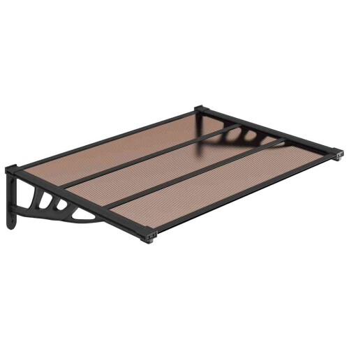 Berkfield Door Canopy Black 122x90 cm Polycarbonate 1