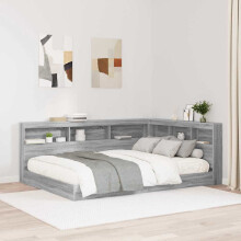 Berkfield Storage Headboard with Shelf Grey Sonoma 135 cm Engineered Wood
