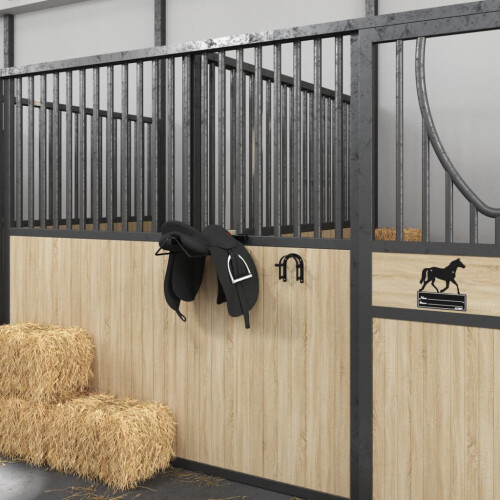 Berkfield Bridle Rack Wall Mounted Black Iron 2