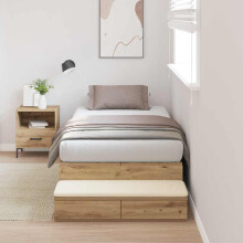 Berkfield Storage Bed Frame Artisan Oak 100 cm Engineered Wood