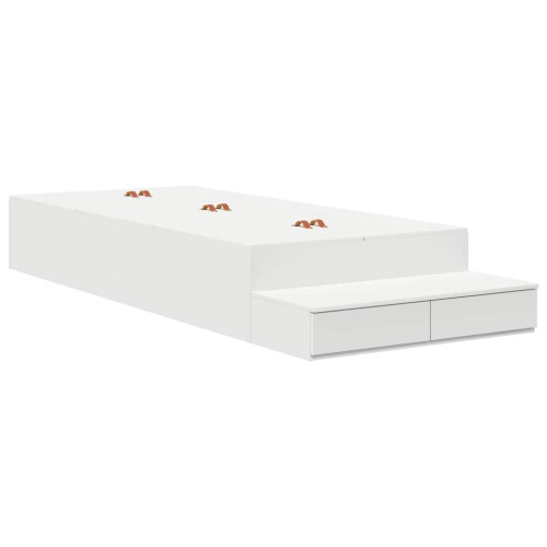 Berkfield Storage Bed Frame with Drawer White 80 cm Engineered Wood