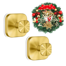 Gold Suction Cup Shower Hooks 2Pcs, Heavy Duty 15lbs Hold, Rustproof Stainless, Tool Bathroom Wall Mount