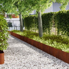 Berkfield Lawn Edging 30 pcs Rusty 100 x 0.05 x 30 cm Weathering Steel