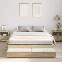 Berkfield Storage Bed Frame with Drawer Sonoma Oak 160 cm Engineered Wood