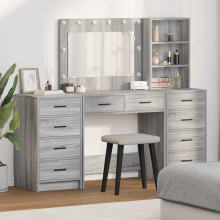Berkfield Dressing Table with Drawer 3 pcs Grey Sonoma Engineered Wood