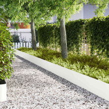 Berkfield Lawn Edging 30 pcs White 100 x 0.05 x 30 cm Cold Rolled Steel