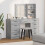 Berkfield Dressing Table with Mirror Lights 3 pcs Grey Engineered wood 1