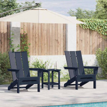 Berkfield Garden Chair 3 pcs Navy 80.5 x 74.5 x 92 cm Polyethylene