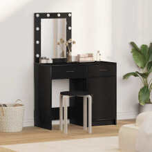 Berkfield Dressing Table 2 pcs Black 50 x 41 x 135 cm Engineered wood