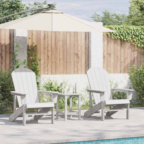Berkfield Garden Chair 3 pcs White Polyethylene