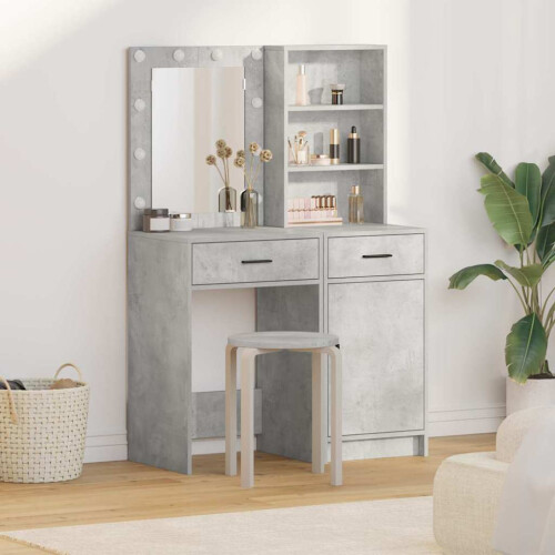 Berkfield Dressing Table Set 2 pcs Concrete Grey Engineered Wood