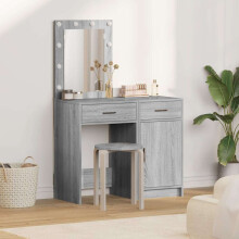 Berkfield Dressing Table 2 pcs Grey 50 x 41 x 135 cm Engineered wood
