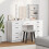 Berkfield Dressing Table with Mirror Lights 3 pcs White Engineered wood 1