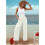 Women'S Wide Leg Lounge Pants White S 2