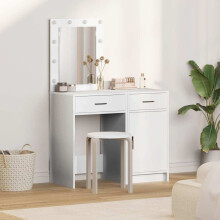 Berkfield Dressing Table 2 pcs White 50 x 41 x 135 cm Engineered wood