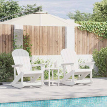 Berkfield Adirondack Rocking Chairs 2 pcs White HDPE