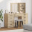 Berkfield Dressing Table with Mirror Lights 3 pcs Brown Engineered wood 1