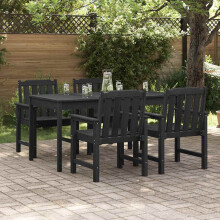 Berkfield Garden Chair 4 pcs Black 65.5 x 59 x 88 cm Polyethylene