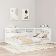 Berkfield Bookcase Bed with Headboard White 160 x 200 cm Engineered wood