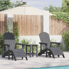 Berkfield Garden Chair 3 pcs Light Grey Polyethylene