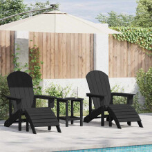 Berkfield Garden Chair 2 pcs Black 83 x 74 x 92 cm Polyethylene