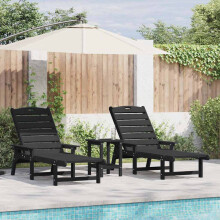 Berkfield Sun Lounger 2 pcs Black 195.5 x 53 x 98.5 cm Polyethylene