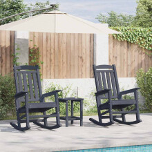 Berkfield Rocking Chair 2 pcs Navy 92 x 70 x 108 cm Polyethylene
