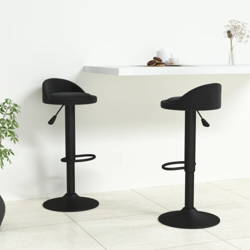 Berkfield Bar Stools 2 pcs Black Velvet