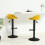 Berkfield Bar Stools 2 pcs Yellow Velvet 1