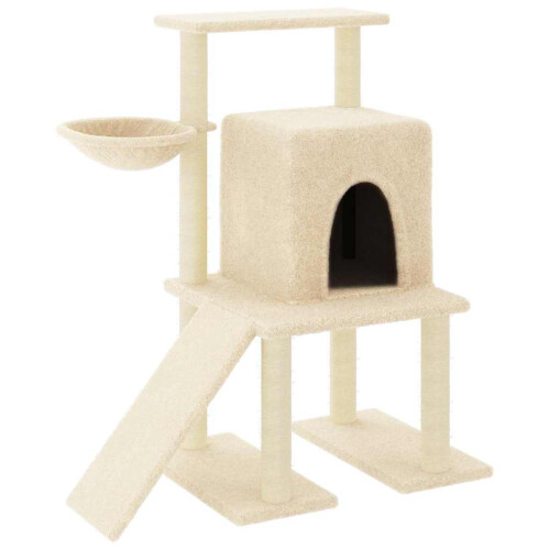 Berkfield Cat Tree with Sisal Scratching Posts Cream 96.5 cm 1