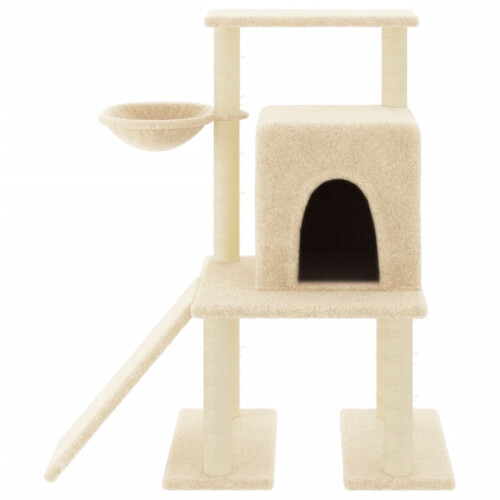Berkfield Cat Tree with Sisal Scratching Posts Cream 96.5 cm 2