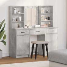 Berkfield Dressing Table Set 3 pcs Concrete Grey Engineered Wood