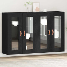 Berkfield Wall Cabinets 2 pcs Black Oak 69.5 x 34 x 90 cm Engineered Wood