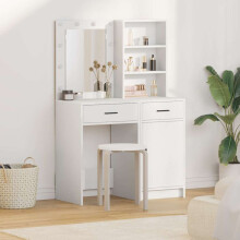 Berkfield Dressing Table Set with Drawer 2 pcs White Engineered Wood