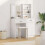 Berkfield Dressing Table Set with Drawer 2 pcs White Engineered Wood 1