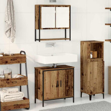 Berkfield Bathroom Furniture Set with Shelf 2 pcs Brown Engineered wood
