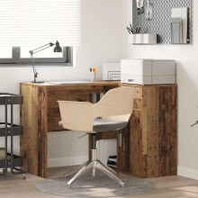 Berkfield Corner Desk with Drawer Old Wood 102 x 88 x 75 cm