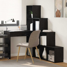 Berkfield Corner Desk Black Oak 101.5 x 149.5 x 149.5 cm Engineered Wood