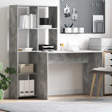 Berkfield Desk Concrete Grey 138.5 x 55 x 143 cm Engineered Wood