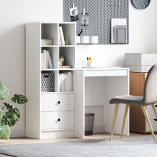 Berkfield Desk with Drawer with Shelf with Storage 2 pcs White
