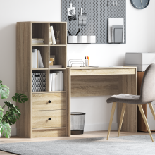 Berkfield Desk with Drawer with Shelf with Storage 2 pcs Sonoma Oak