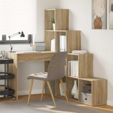 Berkfield Corner Desk Sonoma Oak 101.5 x 149.5 x 149.5 cm Engineered Wood