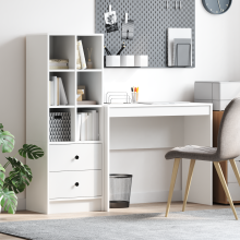 Berkfield Desk with Drawer with Shelf with Storage 2 pcs White