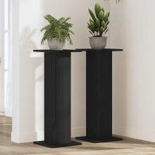 Berkfield Plant Stand 2 pcs Black Oak 30 x 30 x 80 cm Engineered wood