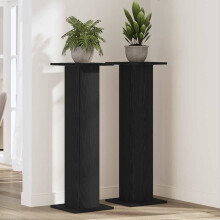 Berkfield Plant Stand 2 pcs Black Oak 30 x 30 x 95 cm Engineered wood