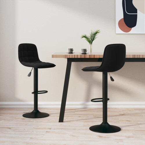 Berkfield Bar Stools 2 pcs Black Velvet