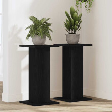 Berkfield Plant Stand 2 pcs Black Oak 30 x 30 x 60 cm Engineered wood